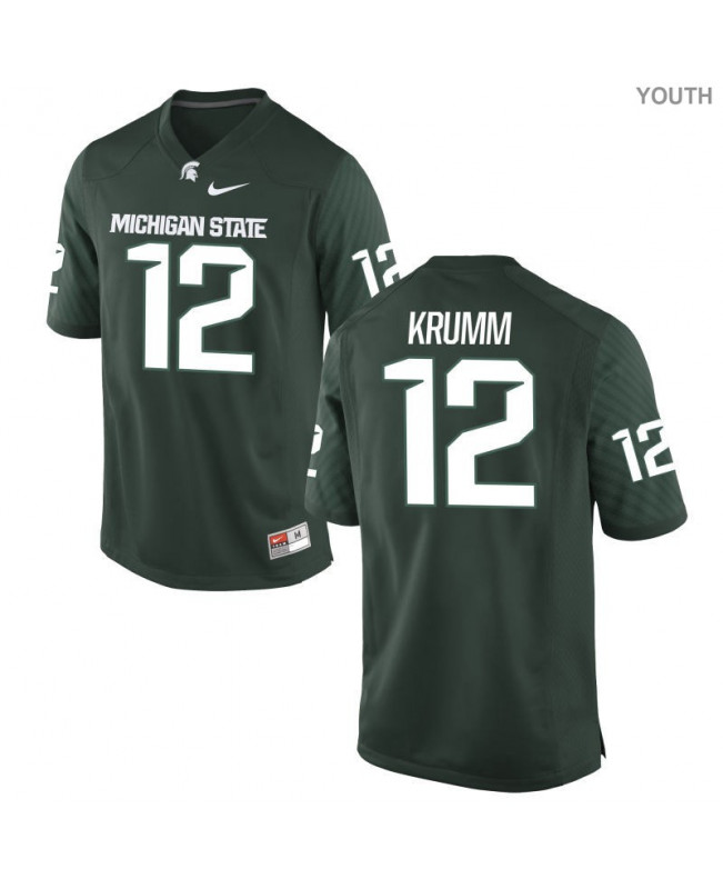 Youth Michigan State Spartans #12 Nick Krumm NCAA Nike Authentic Green College Stitched Football Jersey KN41J27TY